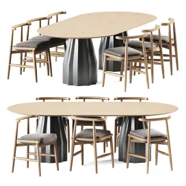 Wooden burin table by meridiani